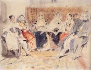 Eugene Delacroix Men and Women in an interior Sweden oil painting artist